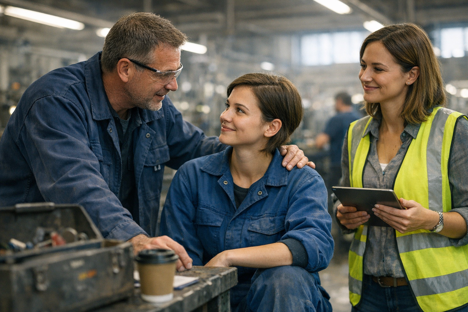 kékgalléros munkaerő toborzása és megtartása: mentorálás, HR jelenléte gyárban